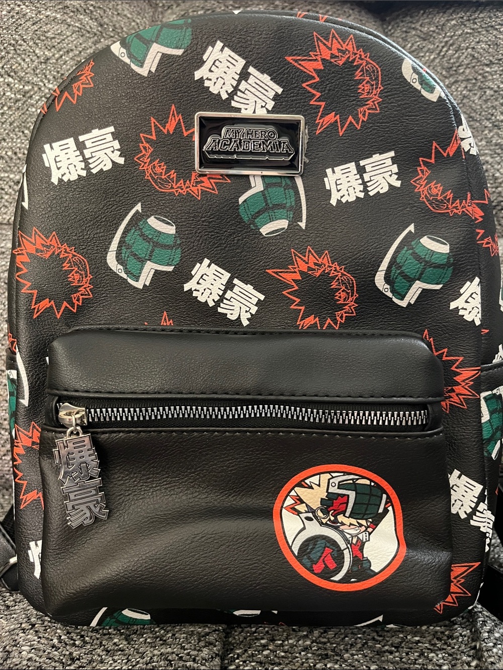 My Hero Academia Bakugo Patterned Black Mini Backpack